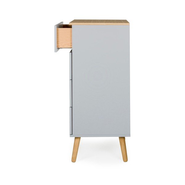 Cassettiera grigia con gambe in rovere, larghezza 55 cm Dot - Tenzo-image-4