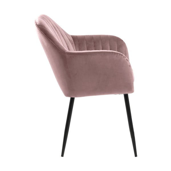 Sedia da pranzo rosa in imbottito Emilia – Actona-image-2
