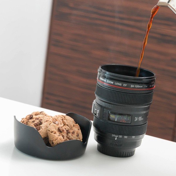 Tazza da viaggio multifunzionale nera Lens, 400 ml - InnovaGoods-image-1
