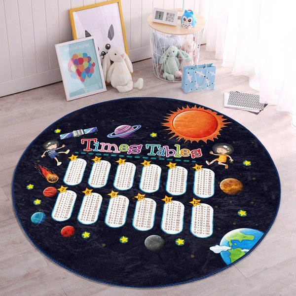 Tappeto nero per bambini ø 80 cm Comfort - Mila Home-image-2