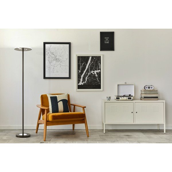 Lampada da terra a LED nera dimmerabile  con paralume in vetro (altezza 180 cm) Dent - Fischer & Honsel-image-1