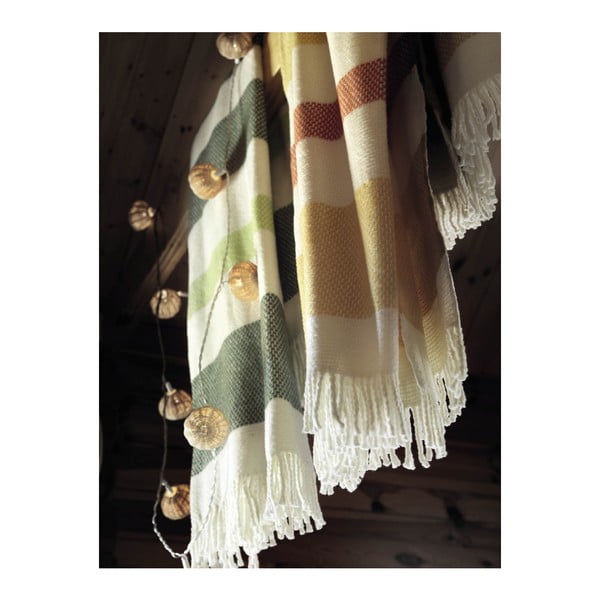 Plaid bianco e marrone con contenuto di cotone , 140 x 180 cm Granite - Euromant-image-3