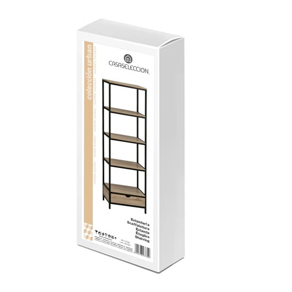 Libreria naturale nera in rovere 60x180 cm Urban - Casa Selección-image-4