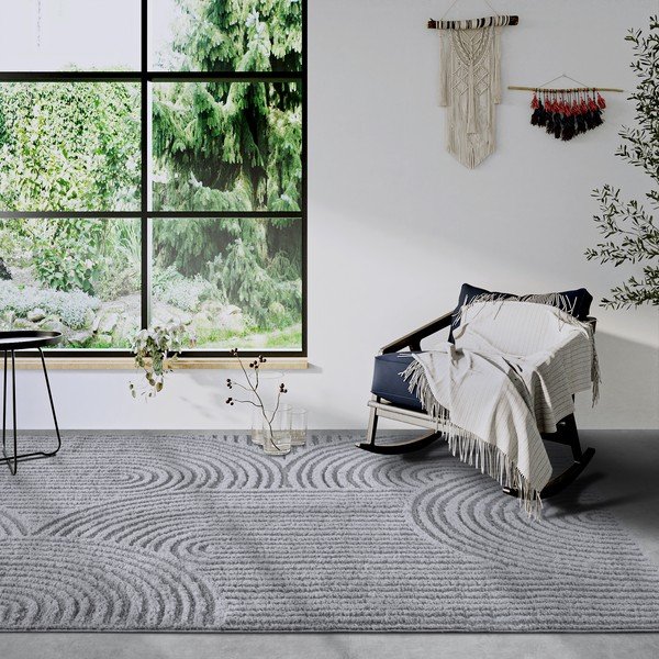 Tappeto grigio 200x280 cm Chappe Light Grey - Elle Decoration-image-1
