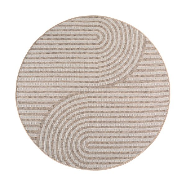 Tappeto da interno/esterno rotondo beige ø 120 cm Desert 1301 – Ayyildiz Carpets