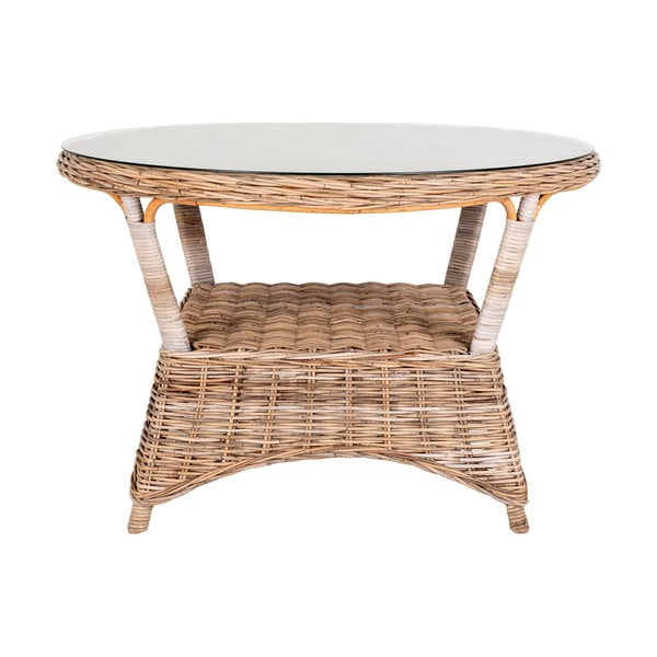 Tavolo da pranzo in rattan rotondo da giardino ø 120 cm Larisa - House Nordic