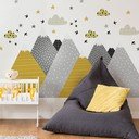 Adesivo murale Bambino gigante Adesivo montagne scandinave Henrika - Ambiance