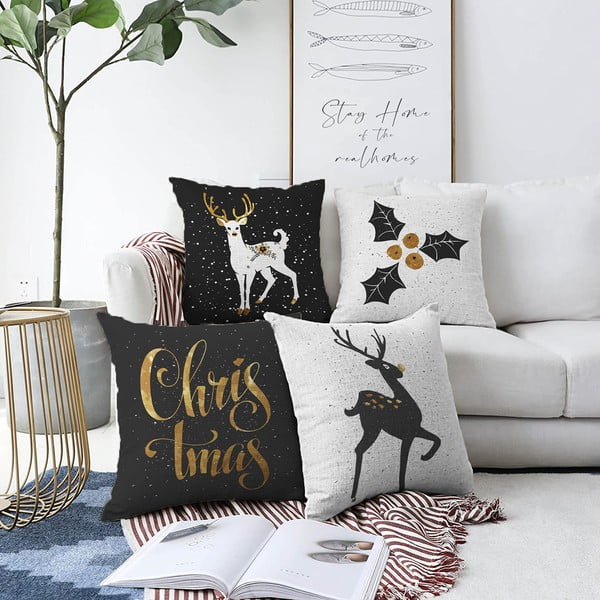 Set di 4 federe natalizie, 55 x 55 cm - Minimalist Cushion Covers