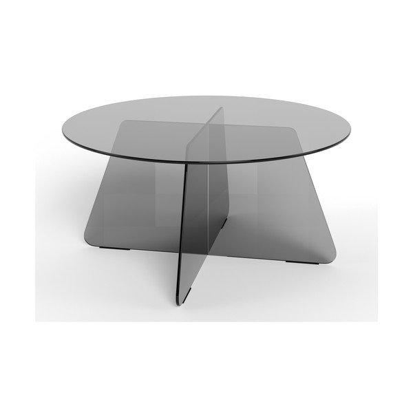 Tavolino da salotto rotondo grigio in vetro ø 80 cm Samos – Actona