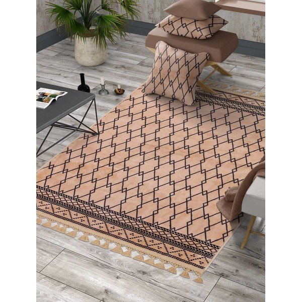 Tappeto lavabile marrone 200x80 cm - Vitaus-image-1