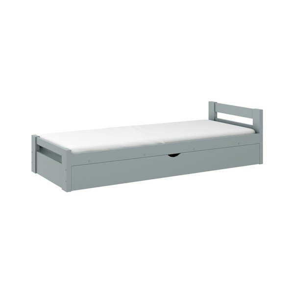 Letto per bambini in legno di pino grigio con contenitore 90x200 cm Nela - Lano Meble