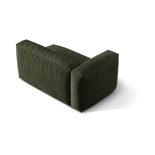 Parte divano componibile verde (con penisola a sinistra) con rivestimento in velluto Martina – Micadoni -image-2