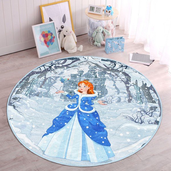 Tappeto blu per bambini ø 100 cm Comfort - Mila Home-image-4