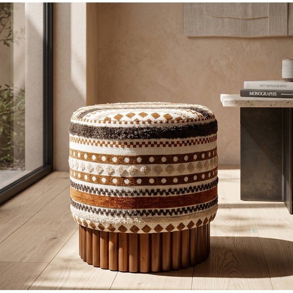 Poggiapiedi marrone/beige Ethnic  – Mauro Ferretti-image-1