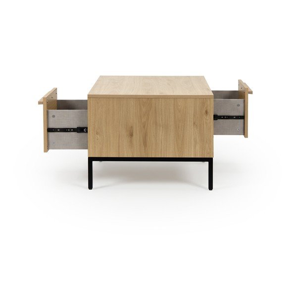 Tavolino da salotto di colore naturale con effetto rovere 60x100 cm Luc – Marckeric-image-4