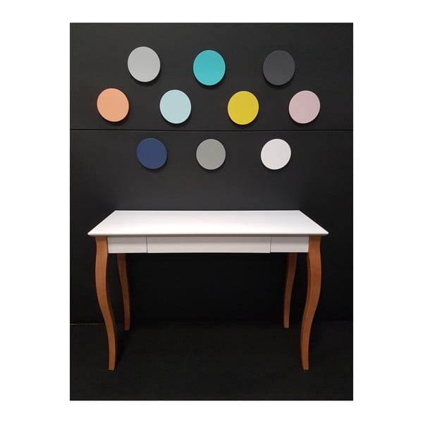 Scrivania bianca, lunghezza 105 cm Lillo - Ragaba-image-1