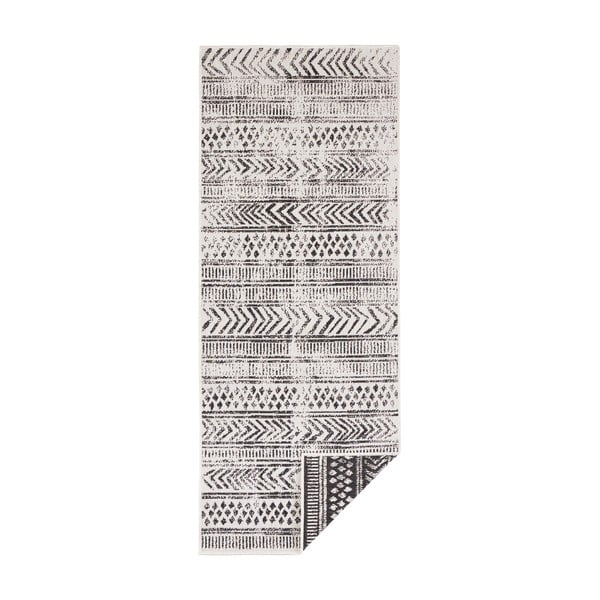 Tappeto da esterno nero e crema , 80 x 250 cm Biri - NORTHRUGS