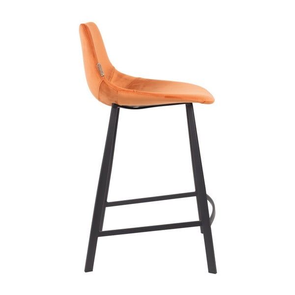 Set di 2 sgabelli da bar arancioni con rivestimento in velluto, altezza 91 cm - Dutchbone-image-2