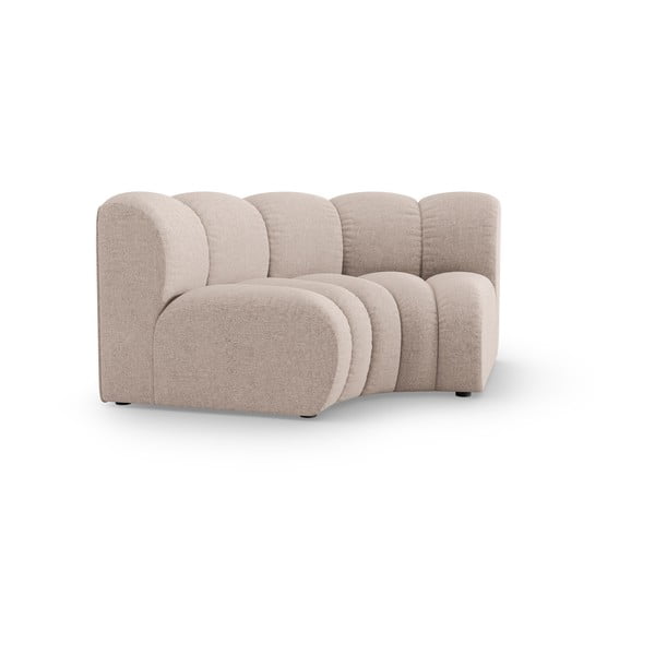 Parte divano componibile beige con rivestimento in ciniglia e composizione variabile Lupine – Micadoni -image-1