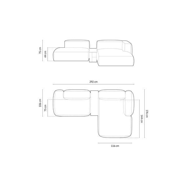 Divano angolare modulare blu scuro (angolo destro) Martina - Micadoni Home-image-4