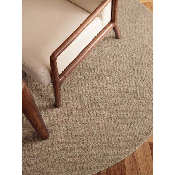 Tappeto rotondo beige in lana tessuto a mano ø 160 cm Greenwich – Ted Baker-image-1
