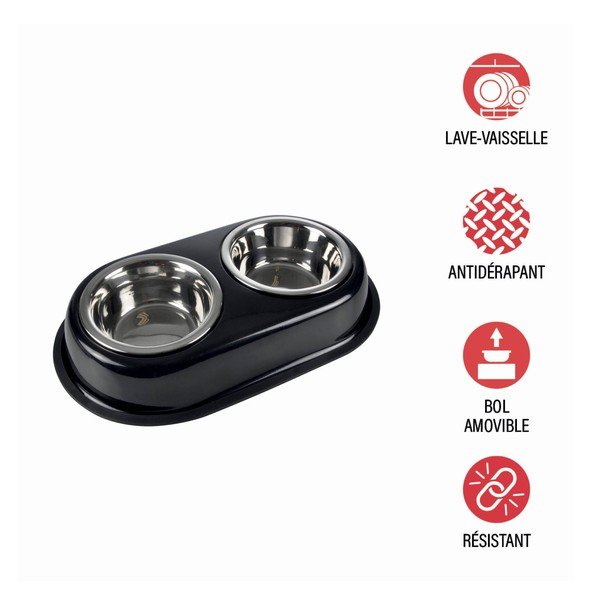 Set di ciotole in plastica con base per cani - Love Story-image-2