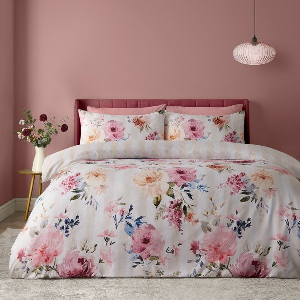 Set copripiumino e federa color crema per letto singolo 135x200 cm Floral Stripe – Catherine Lansfield-image-3