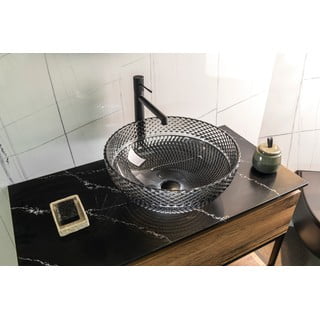 Lavabo rotondo nero in vetro ø 39,5 cm Marac – Sapho