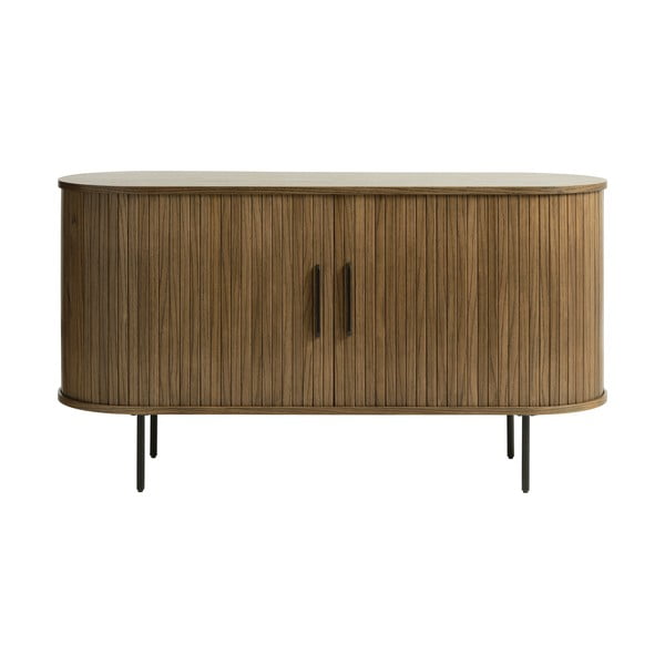 Cassettiera bassa marrone in rovere 140x76 cm Nola - Unique Furniture