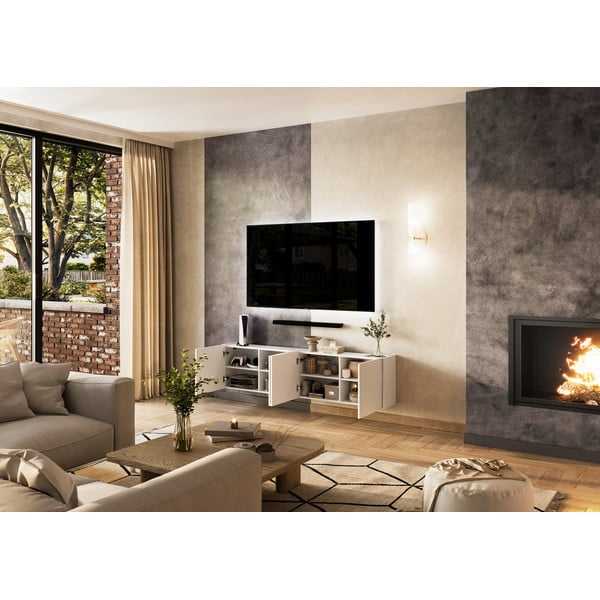 Mobile TV bianco 183x45 cm Piana - Germania-image-4