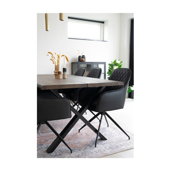 Sedia da pranzo nera in imbottito Harbo – House Nordic-image-4