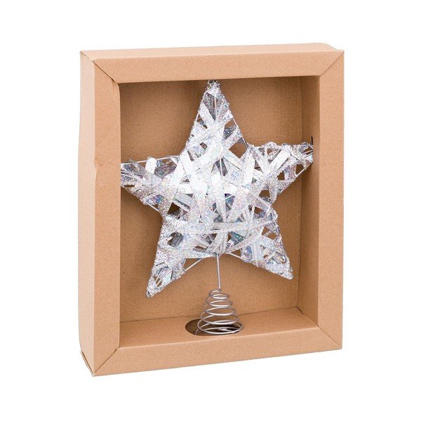 Puntale per albero di Natale in metallo Star – Casa Selección-image-1