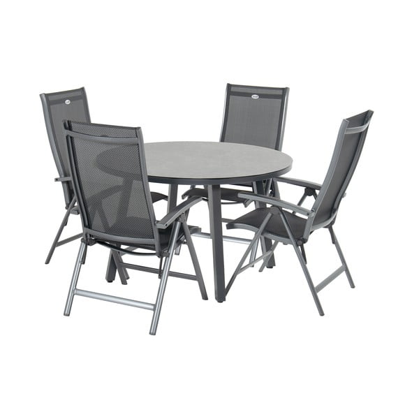 Sedia da giardino in metallo grigio scuro Salvatore - Hartman-image-2