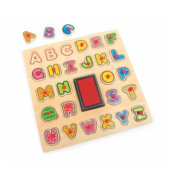 Dřevěná hračka Legler ABC Stamp & Puzzle