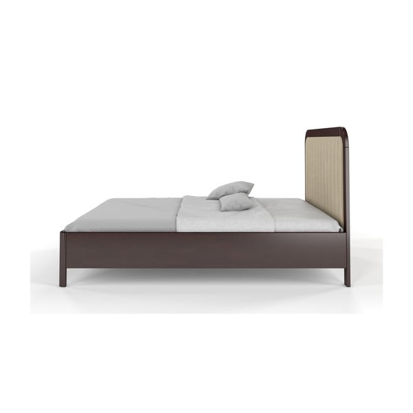 Letto matrimoniale in legno di faggio marrone scuro Visby , 200 x 200 cm Modena - Skandica-image-3
