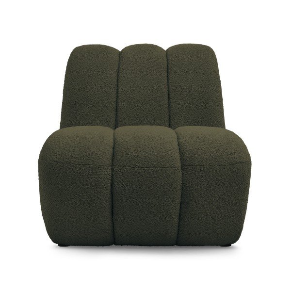 Poltrona verde con rivestimento in bouclé Janissaire – Bobochic Paris-image-3