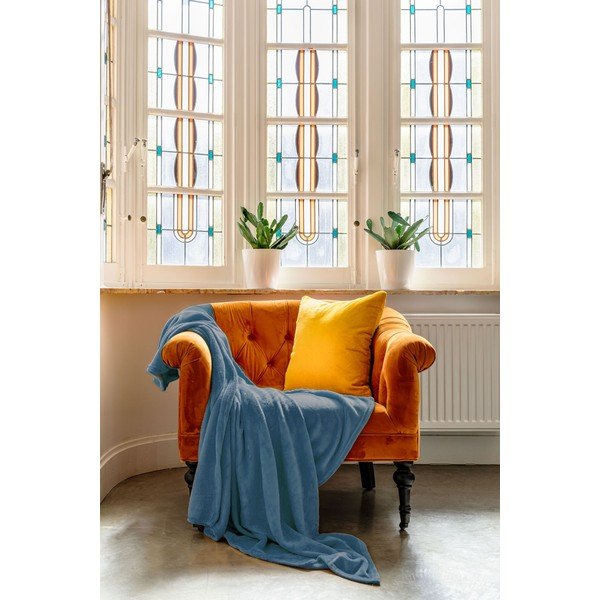 Copriletto blu in micropush per letto matrimoniale 180x220 cm Cosy - Tiseco Home Studio-image-1