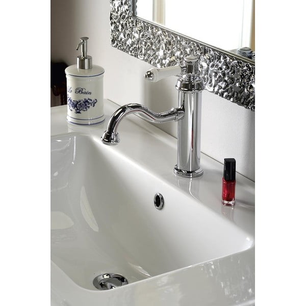 Rubinetto per lavandino in argento lucido verticale Vienna – Sapho-image-1