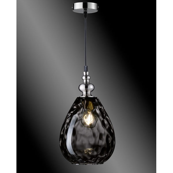 Lampada a sospensione in vetro nero Uller - Fischer & Honsel-image-1