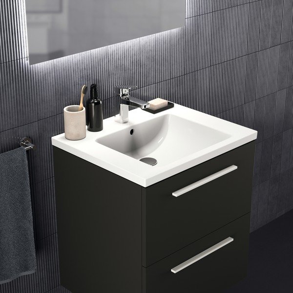 Mobile per lavabo antracite a sospensione 60x63 cm i.Life B - Ideal Standard-image-1
