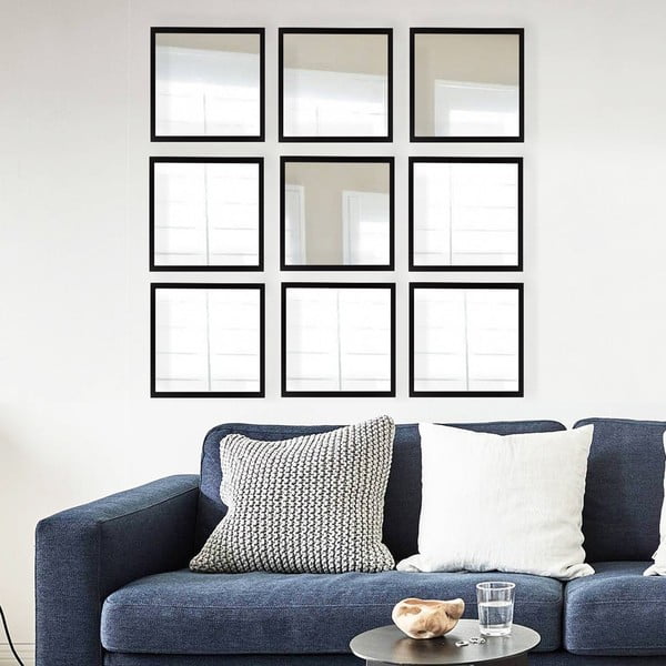 Specchi da parete in set di 9 pezzi 24x24 cm - Wallity-image-1