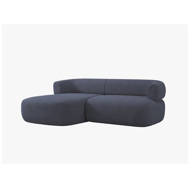 Divano angolare blu scuro (con penisola a sinistra/con chaise lounge) con rivestimento in bouclé Jenny – Micadoni -image-3