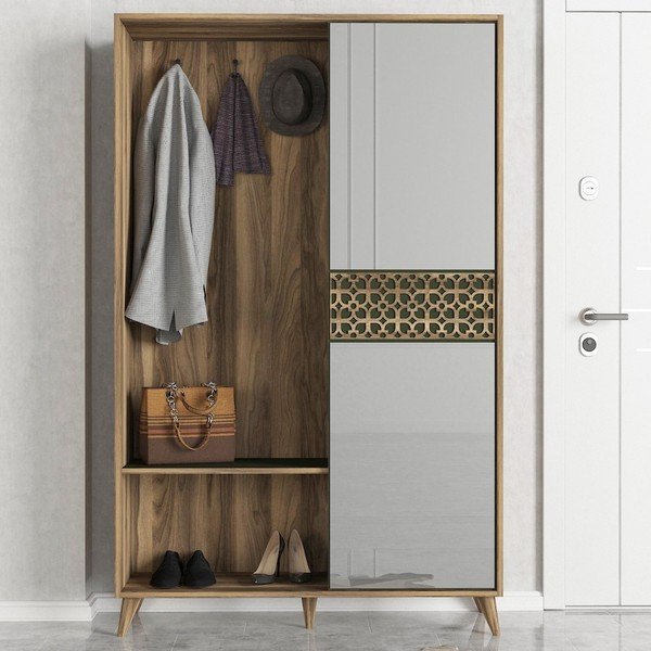 Armadio con specchio in legno di noce Ratto Marvin - Tera Home-image-1