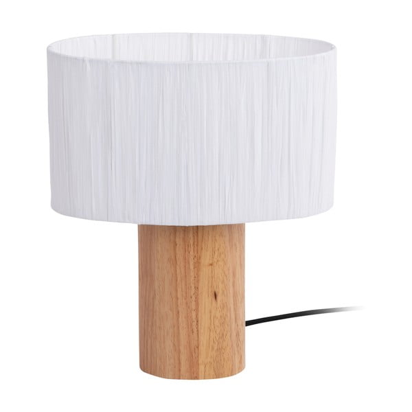 Lampada da tavolo con paralume in carta intrecciata di colore bianco e naturale (altezza 30,5 cm) Sheer Oval - Leitmotiv