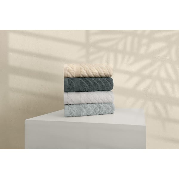 Set di asciugamani tipo terry gialli/grigi in cotone 4 pz 50x90 cm – Foutastic-image-1