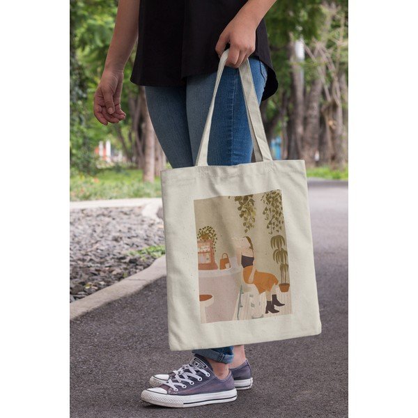 Borsa in tessuto beige - Kate Louise-image-2