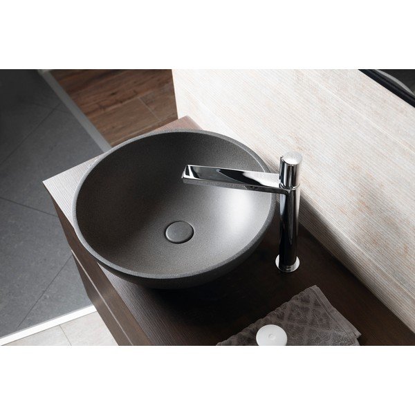 Lavabo rotondo in grigio scuro in calcestruzzo ø 44 cm Turf – Sapho-image-1