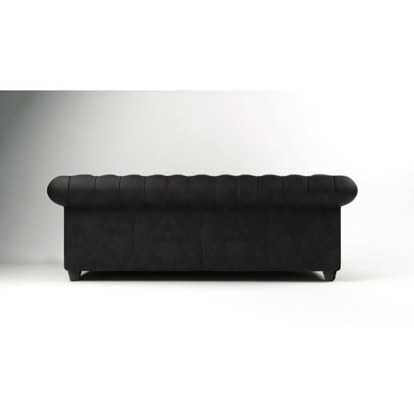 Divano in velluto nero 230 cm Cambridge - Ropez-image-2
