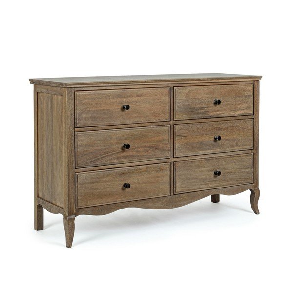 Credenza colore naturale scuro in mango massiccio 125x80x42 cm Domitille – Bizzotto-image-2