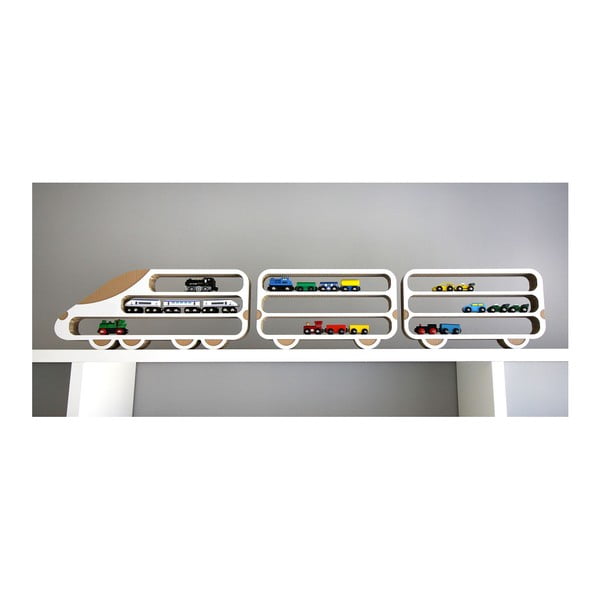 Set di 3 scaffali Locomotiva e 2 vagoni - Unlimited Design for kids-image-3